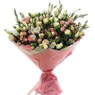 Букет з 19 кущових троянд і 10 еустом