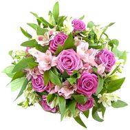 Букет квітів троянд і альстромерій