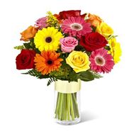 Веселий букет з троянд і гербер