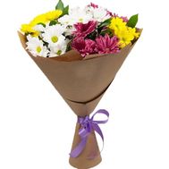 Букетик з 7 хризантем в папері