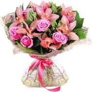 Гламурний букет з орхідей і троянд