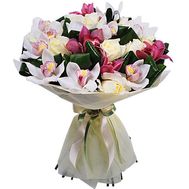 Милий букет з орхідей і троянд