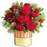 Різдвяна композиція в круглій коробці