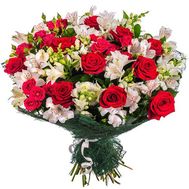 Червоно білий букет квітів