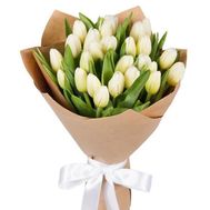 25 white tulips in craft