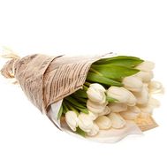 Lovely bouquet of white tulips