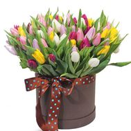 101 тюльпан в коробке