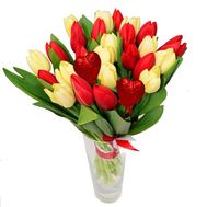 Bouquet of tulips for Valentine''s Day