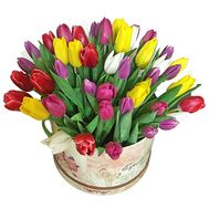 Шикарная коробка с тюльпанами