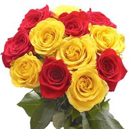 15 red and yellow roses