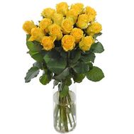 21 желтая роза в букете