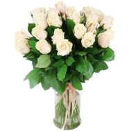 25 кремовых роз