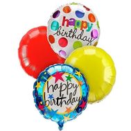 5 фольгированных шаров с Днем Рождения