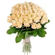 55 роз кремового цвета