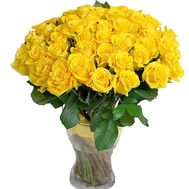Большой букет из желтых роз