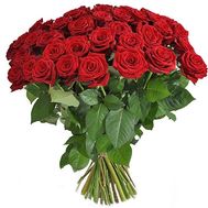 Большой букет красных роз