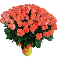 Большой букет оранжевых роз