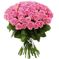 Большой букет розовых роз