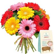 Bouquet of flowers and candy