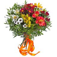 Букет мікс з альстромерій і хризантем