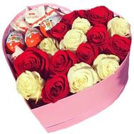 Box with roses and sweets