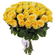 Прекрасный букет из 55 желтых роз