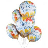 Связка фольгированных шаров на День Рождение
