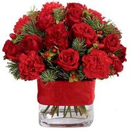 Зимний букет в красных тонах