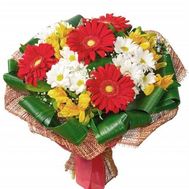 Букет квітів з гербер та альстромерій