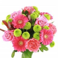 Букет квітів з хризантем і троянд