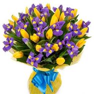 Букет з 24 тюльпанів і 17 ірисів