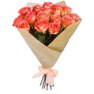 Букет из 15 коралловых роз