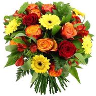 Букет з троянд, альстромерій і гербер