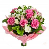 Букет квітів з троянд і альстромерій