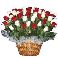 Basket of flowers from 45 roses