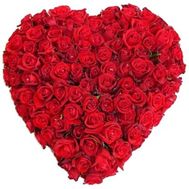 Сердце из 101 розы