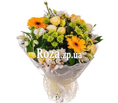 Букет з гербер, еустом, хризантем і альстромерій Букет з гербер, еустом, хризантем і альстромерій