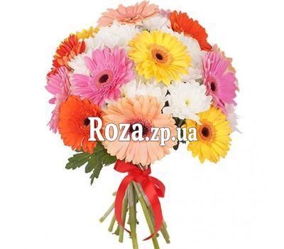 Букет з гербер та хризантем