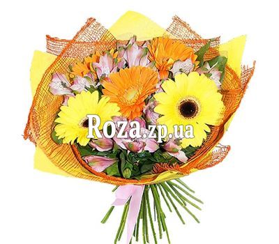 Букет з гербер та альстромерій Букет з гербер та альстромерій