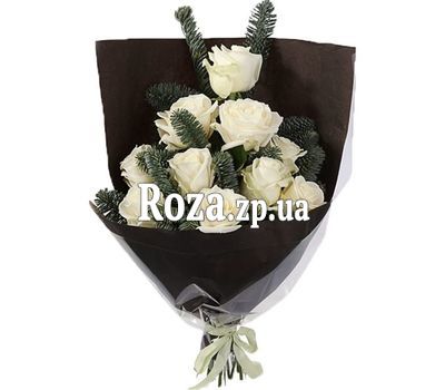 White roses with spruce