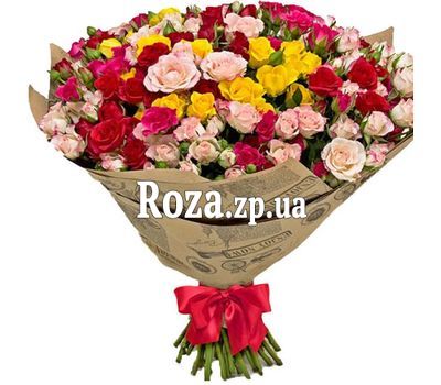 Большой букет кустовых роз Большой букет кустовых роз