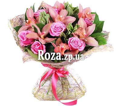 Гламурний букет з орхідей і троянд Гламурний букет з орхідей і троянд