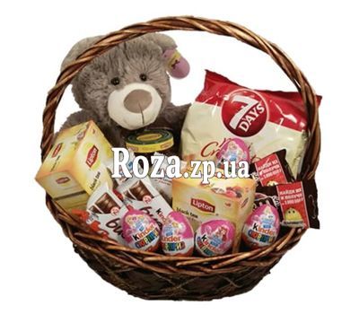 Корзина сладостей с Мишкой Корзина сладостей с Мишкой