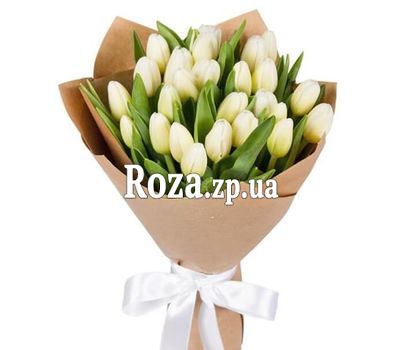 25 білих тюльпанів в Крафт