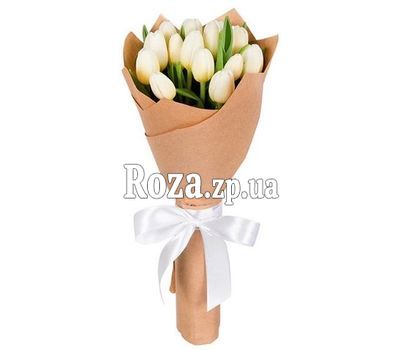 15 white tulips in paper