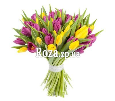 Unique bouquet of tulips