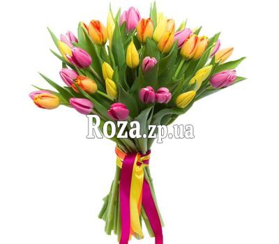 Bright bouquet of tulips