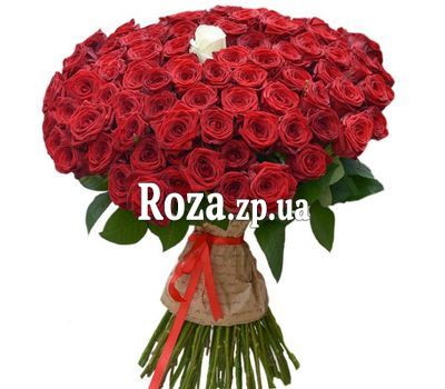 Букет з 101 червоної троянди з однією білою трояндою Букет з 101 червоної троянди з однією білою трояндою