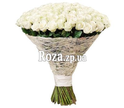 151 white roses in a chic bouquet