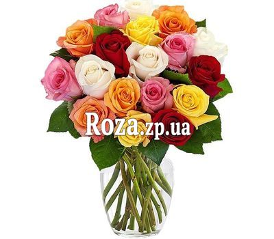 Букет из 17 разноцветных роз Букет из 17 разноцветных роз